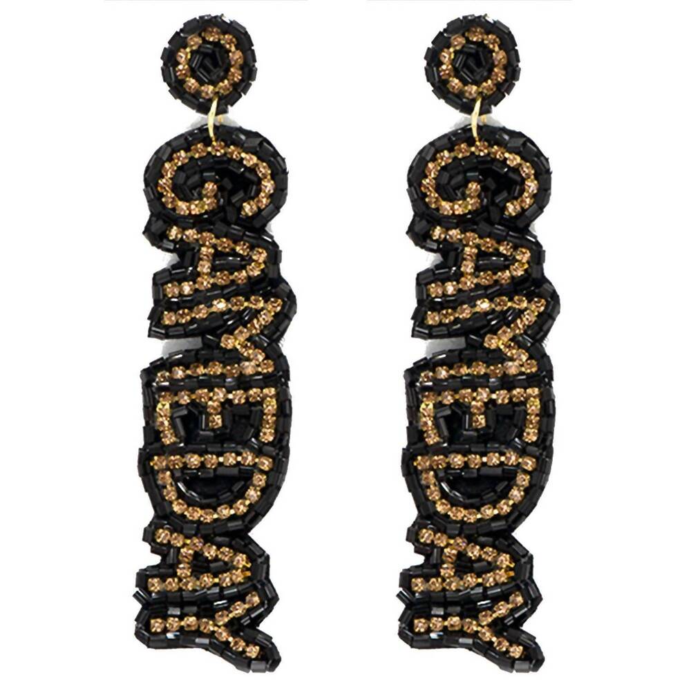 NEW SOPHIA COLLECTION women's game day letter beaded rhinestone post earrings in